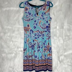 Enfocus Studio Blue Design Midi Dress Women’s 10